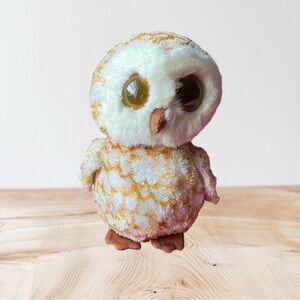 Ty Beanie Boos Owl Plush – Gold & White Big Eye